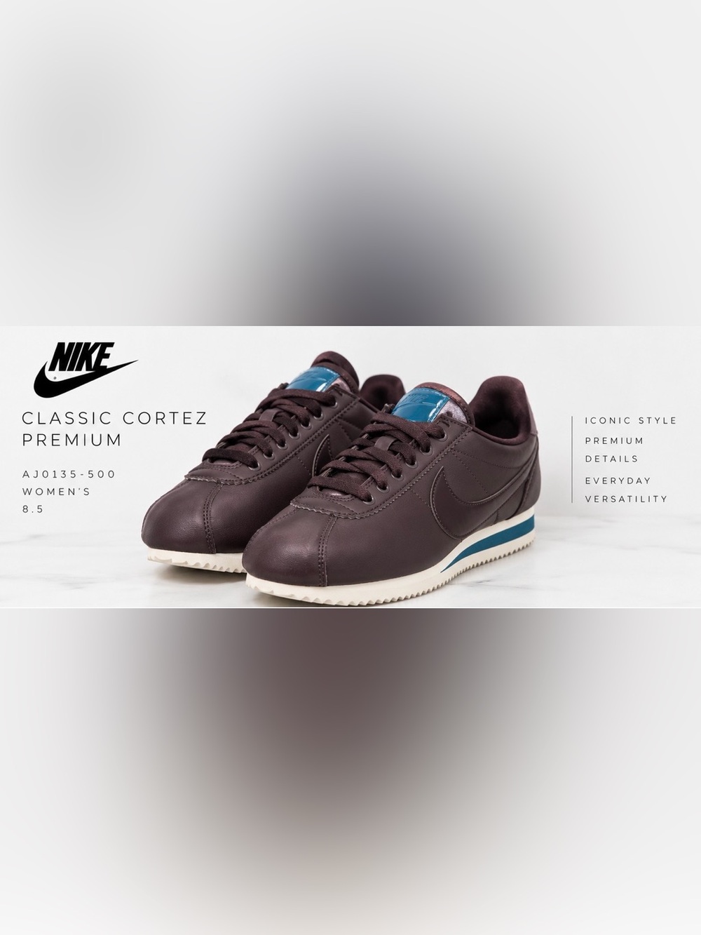 NWOT Nike Classic Cortez Premium Purple Teal Sneakers 8.5